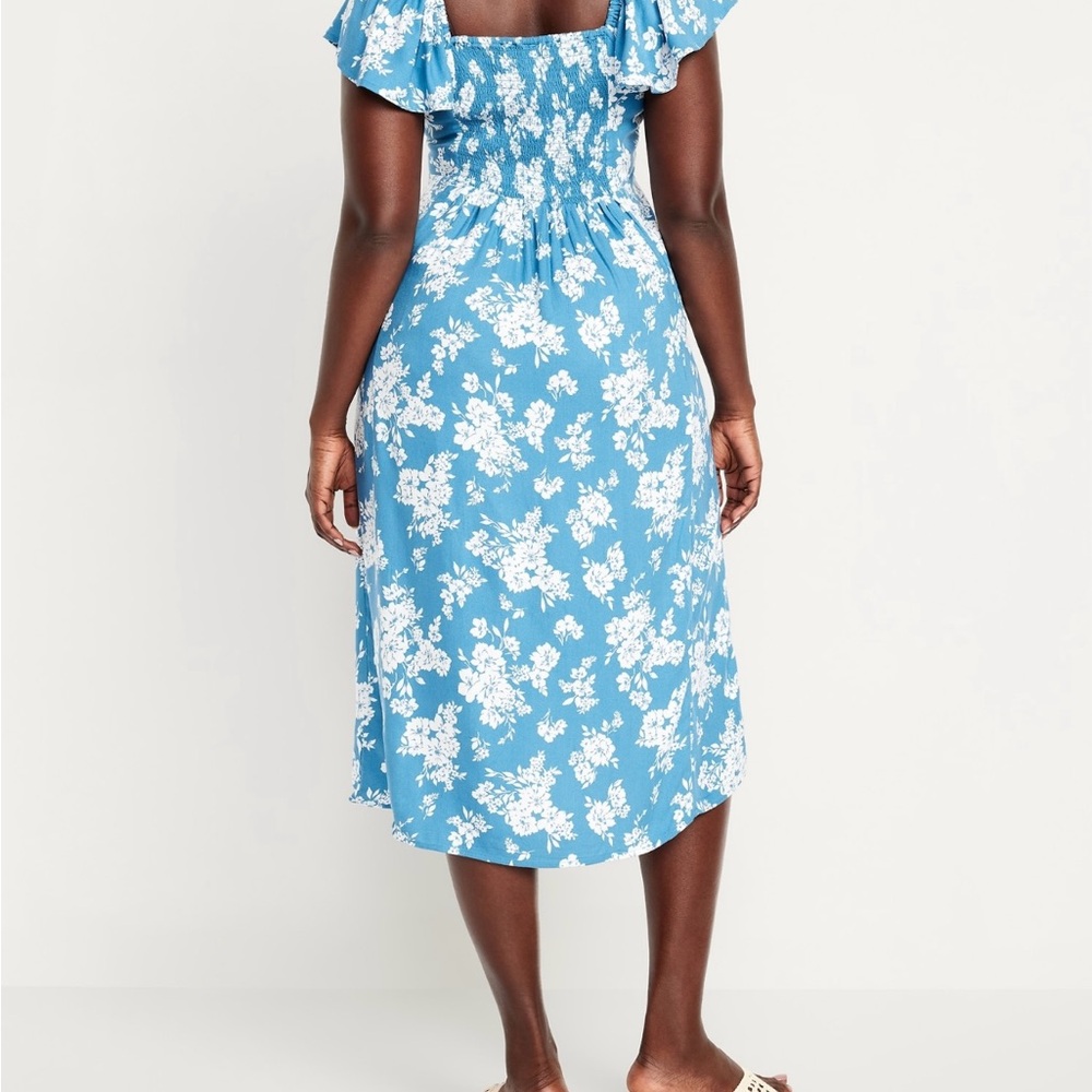 Old Navy Floral Blue Midi Dress small tall cottage core - Picture 5 of 5